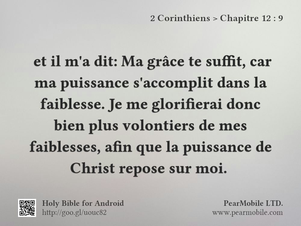 2 Corinthiens, Chapitre 12:9